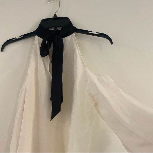 Ramy Brook Silk Cold Shoulder Mock Neck Blouse - Picture 6 of 9